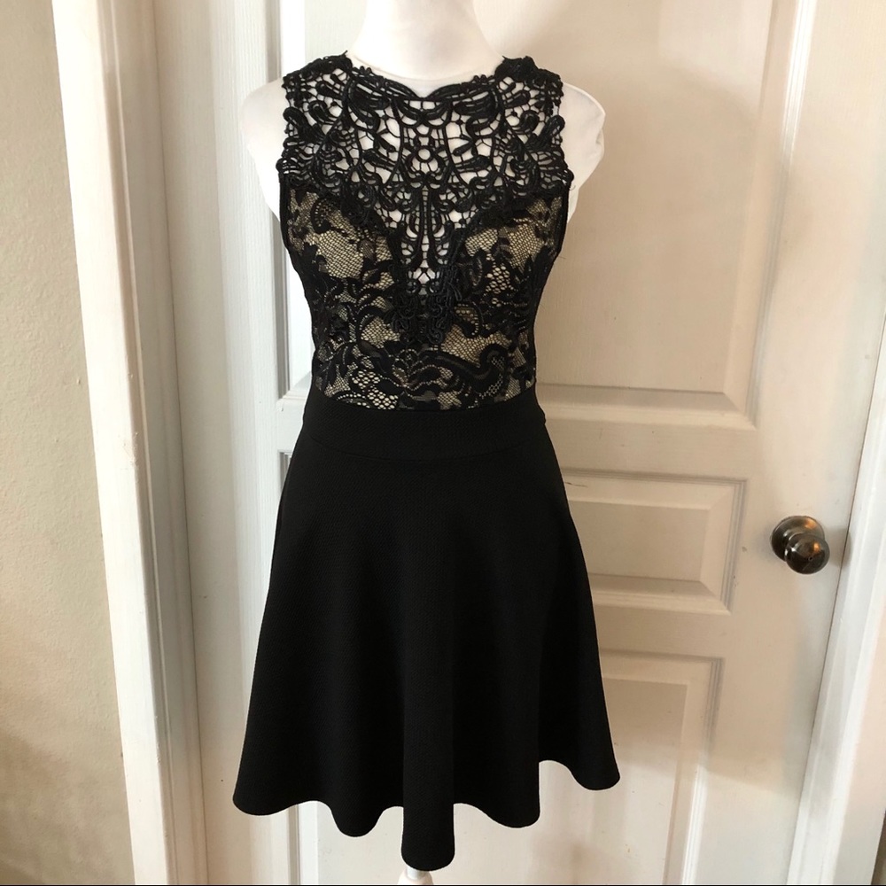 Alt B black lace fit & flare dress